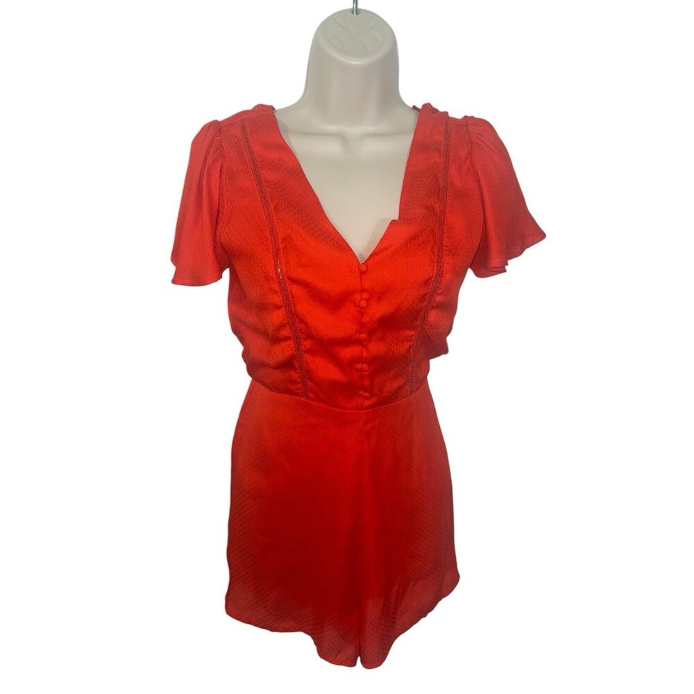 MI AMI by Francesca's Women's Size XS Geometric Print Red Romper